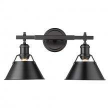  3306-BA2 BLK-BLK - Orwell 2-Light Vanity Light in Matte Black